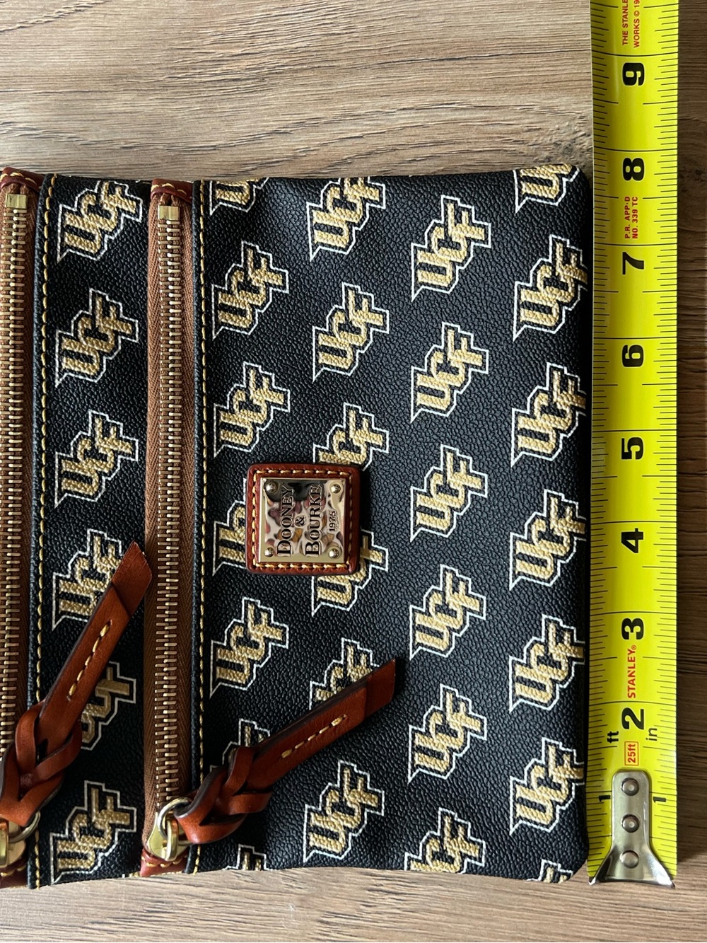 Dooney & Bourke Black Crossbody with Gold UCF Logo Pattern - Picture 9 of 10